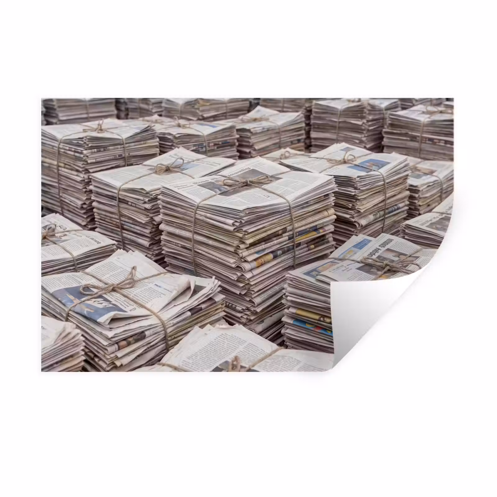 Muursticker - Kranten - Stapels - Touw - Informatie - Vintage — 1