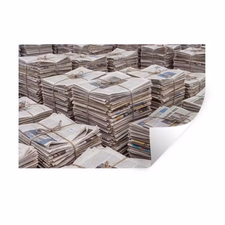 Muursticker - Kranten - Stapels - Touw - Informatie - Vintage — 1