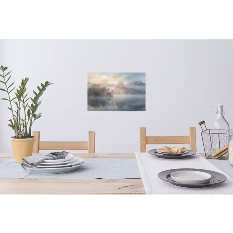 Muursticker - Landschap - Bergen - Mist - Water - Natuur — 3