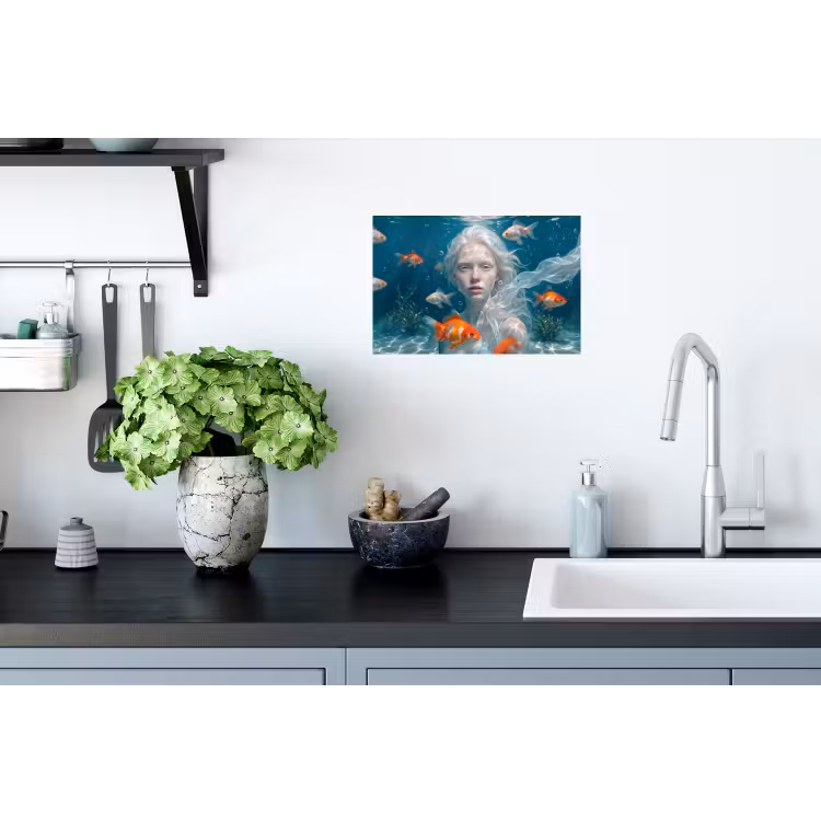 Muursticker - Mens - Onderwater - Vis - Modern - Blauw — 2