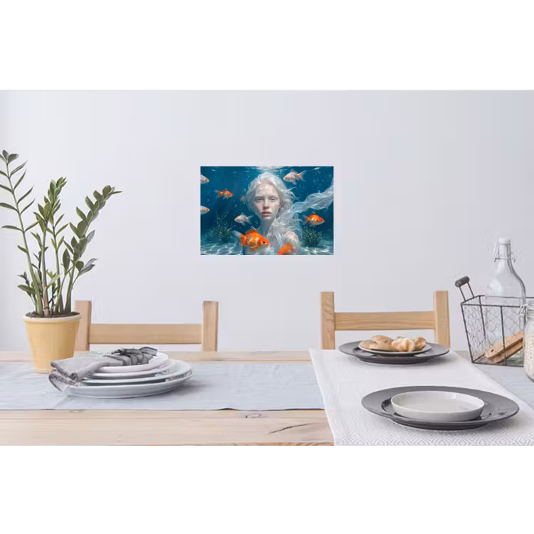 Muursticker - Mens - Onderwater - Vis - Modern - Blauw — 3