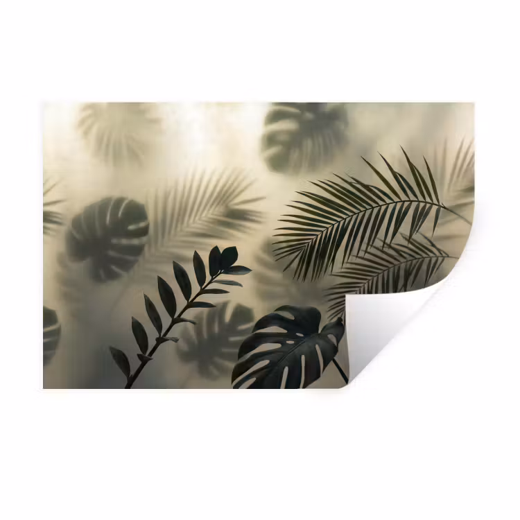 Muursticker - Planten - Bladeren - Schaduwen - Groen - Modern — 1