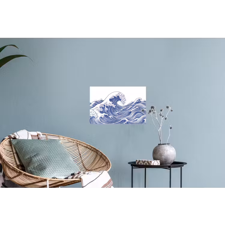 Muursticker - Golf - Japans - Zee - Illustratie - Blauw — 4