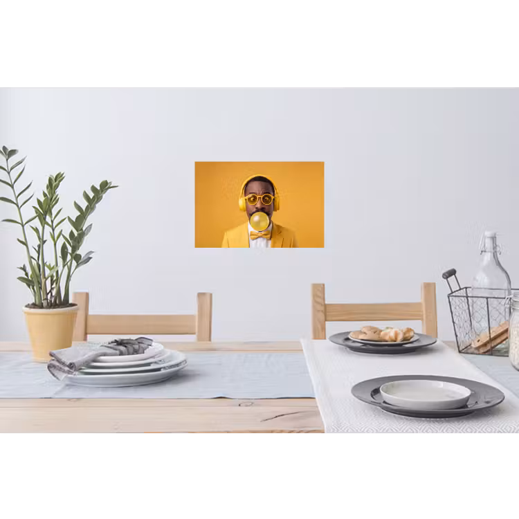 Muursticker - Man - Bubblegum - Portret - Geel - Modern — 3