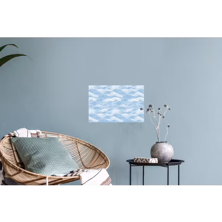 Muursticker - Blauw - Wit - Golven - Getekend — 4