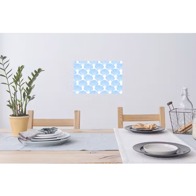 Muursticker - Blauw - Wit - Schelpen - Grafisch - Structuur — 3