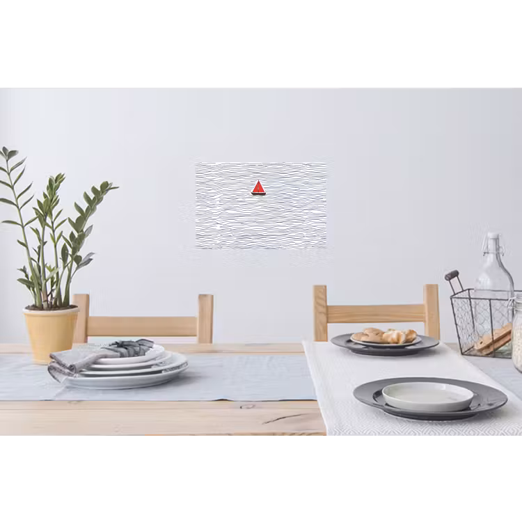 Muursticker - Boot - Water - Rood - Illustratie - Minimalistisch — 3