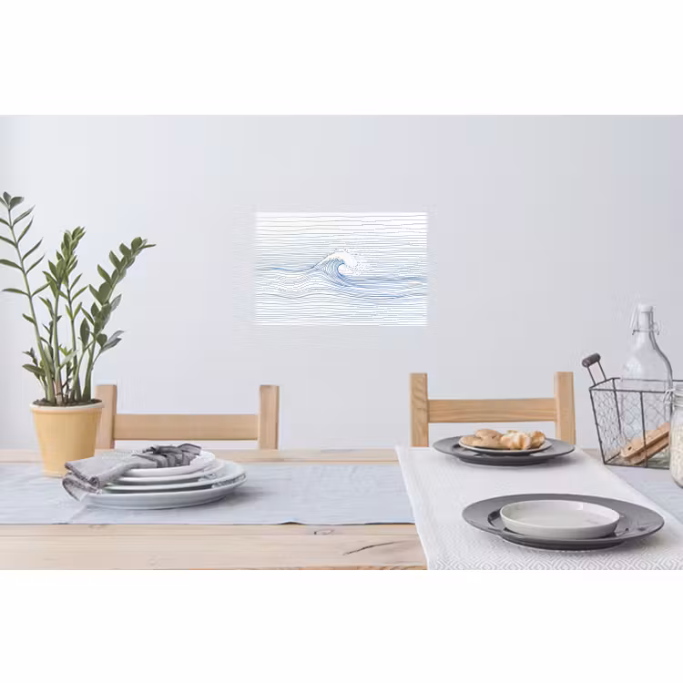 Muursticker - Golf - Brekende - Natuur - Minimalistisch - Blauw — 3