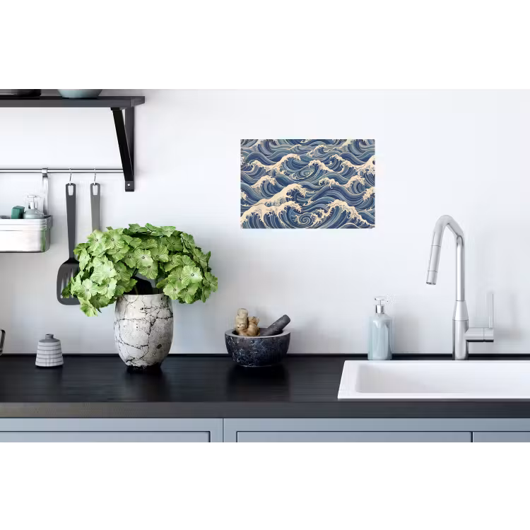 Muursticker - Golven - Zee - Natuur - Abstract - Blauw — 2