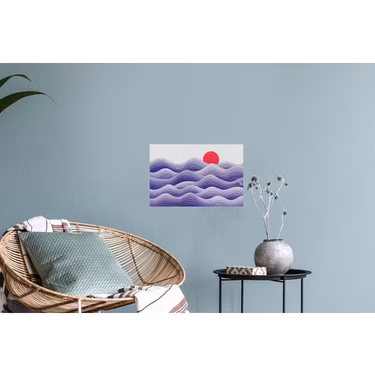 Muursticker - Golven - Zon - Natuur - Abstract - Rood — 4