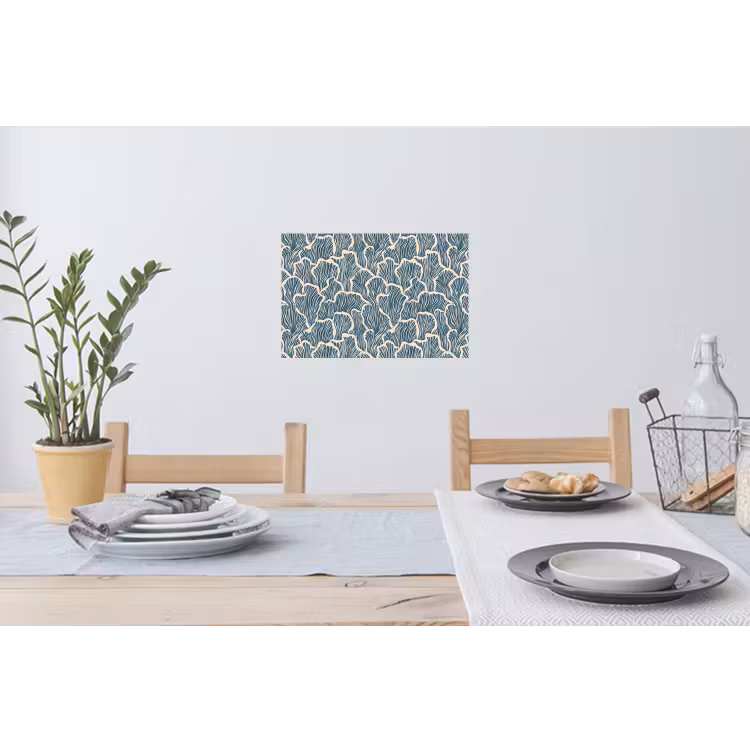 Muursticker - Organisch - Blauw - Crème - Schelpen — 3