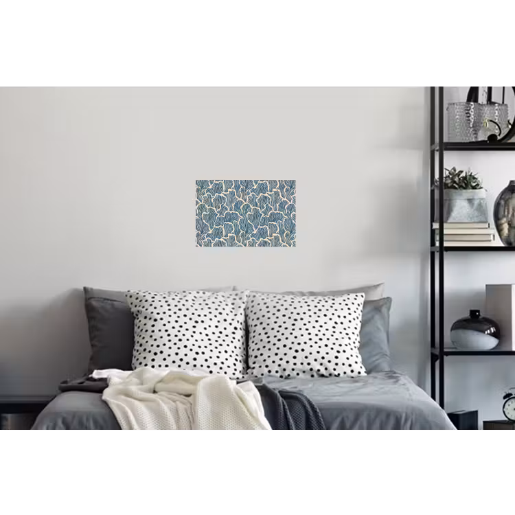 Muursticker - Organisch - Blauw - Crème - Schelpen — 5