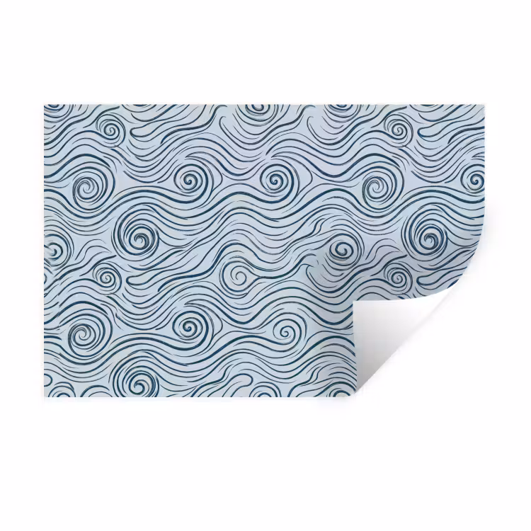 Muursticker - Patroon - Golven - Abstract - Modern - Blauw — 1