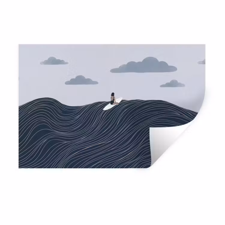 Muursticker - Persoon - Surfen - Oceaan - Natuur - Modern — 1