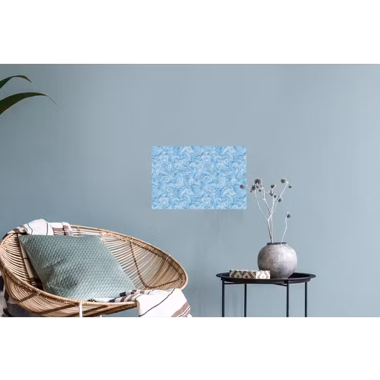 Muursticker - Blauw - Wit - Spiraal - Golven - Lijnen — 4