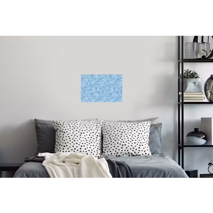 Muursticker - Blauw - Wit - Spiraal - Golven - Lijnen — 5