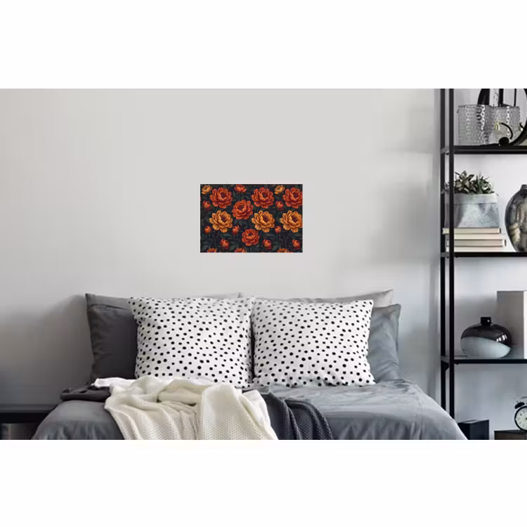 Muursticker - Bloemen - Bladeren - Natuur - Modern - Oranje — 5