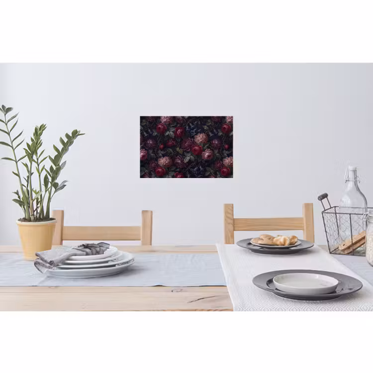 Muursticker - Bloemen - Rood - Klassiek - Donker - Patroon — 3