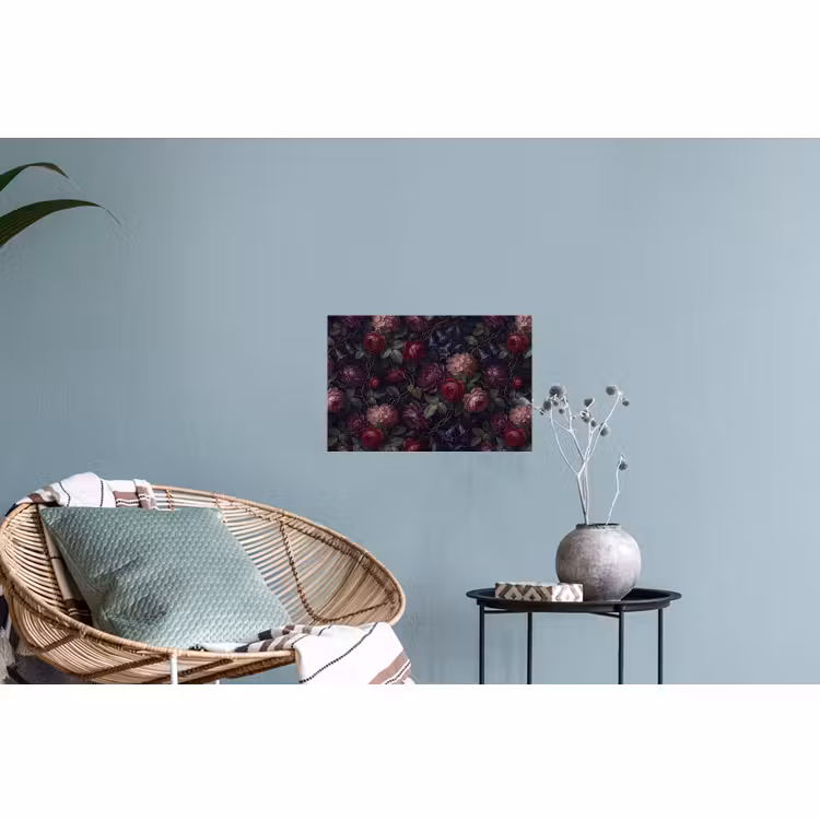 Muursticker - Bloemen - Rood - Klassiek - Donker - Patroon — 4