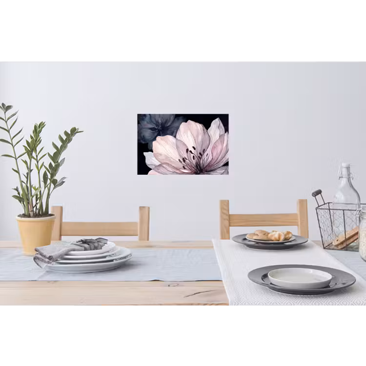 Muursticker - Bloemen - Aquarel - Modern - Roze - Donker — 3