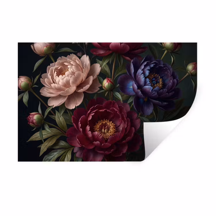 Muursticker - Bloemen - Boeket - Natuur - Modern - Donker — 1