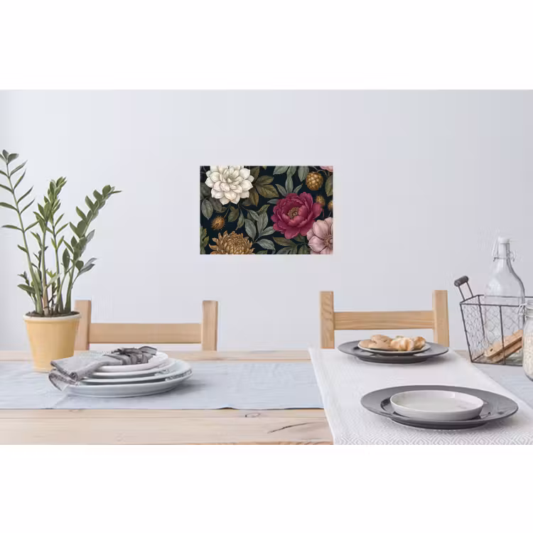 Muursticker - Bloemen - Botanisch - Illustratie - Donker - Vintage — 3