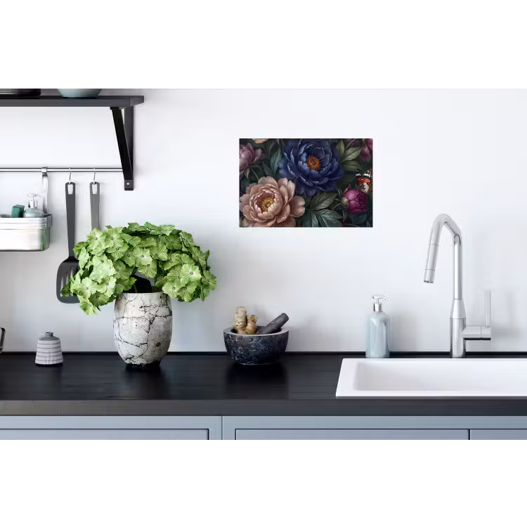 Muursticker - Bloemen - Vlinder - Natuur - Modern - Paars — 2