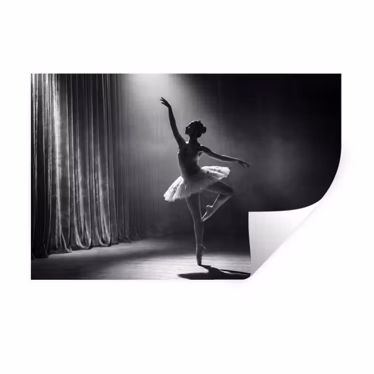 Muursticker - Danser - Podium - Zwart-wit - Kunst - Klassiek — 1