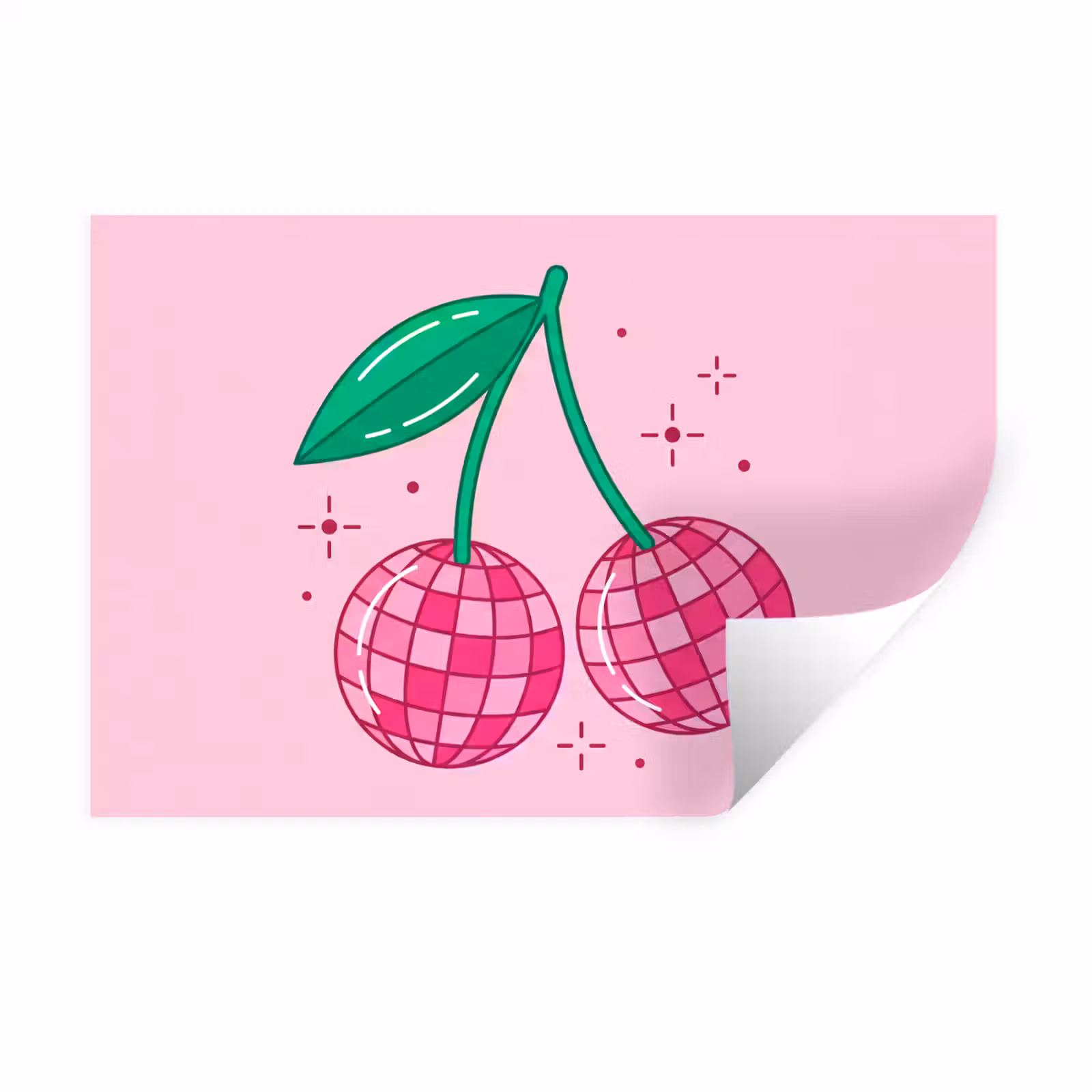 Muursticker - Decoratie - Disco-bal - Feest - Roze — 1