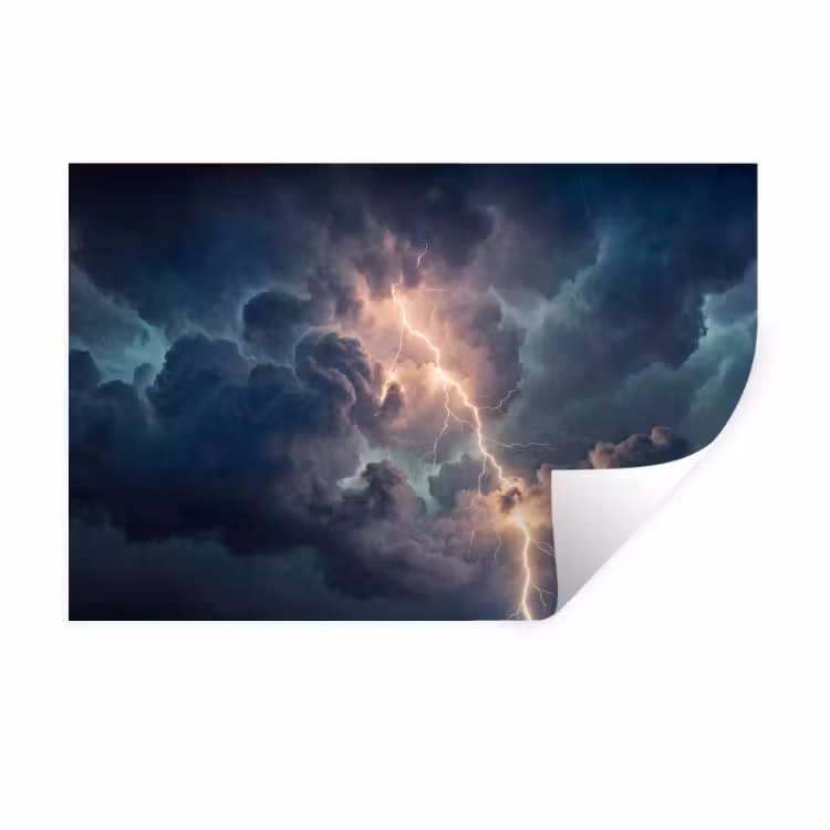 Muursticker - Bliksem - Storm - Natuur - Donker — 1