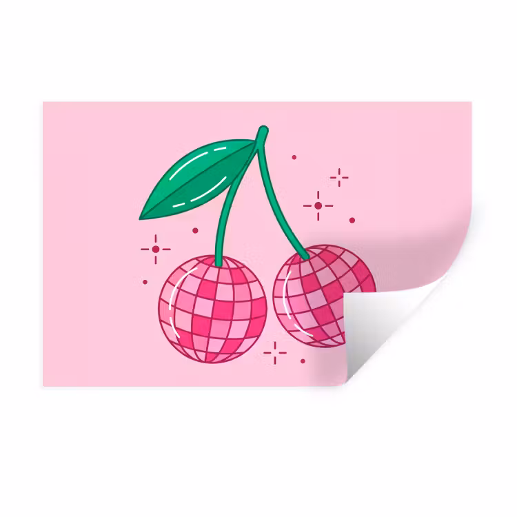 Muursticker - Decoratie - Disco-bal - Feest - Roze — 1