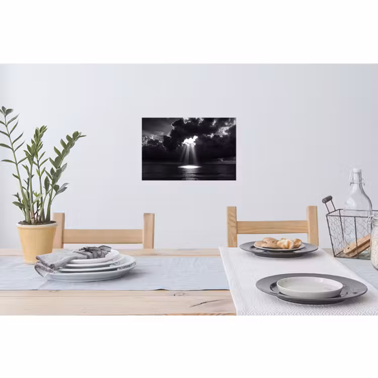 Muursticker - Licht - Wolken - Zee - Zwart-wit - Natuur — 3