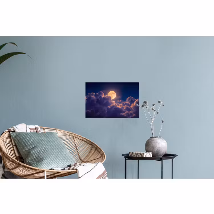 Muursticker - Maan - Wolken - Nacht - Oranje — 4