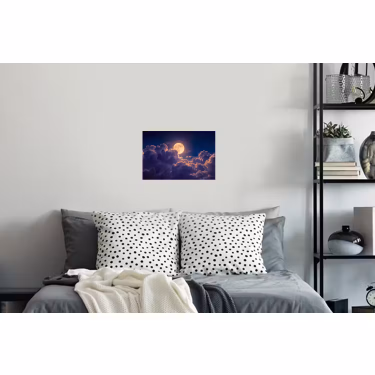 Muursticker - Maan - Wolken - Nacht - Oranje — 5
