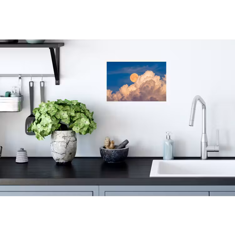 Muursticker - Maan - Wolken - Natuur - Oranje — 2