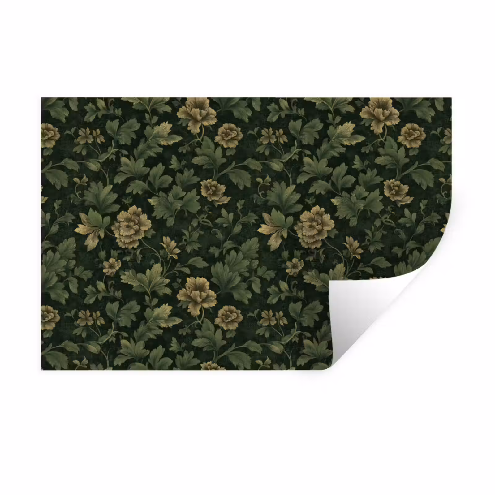 Muursticker - Donker - Groen - Goud - Botanisch — 1