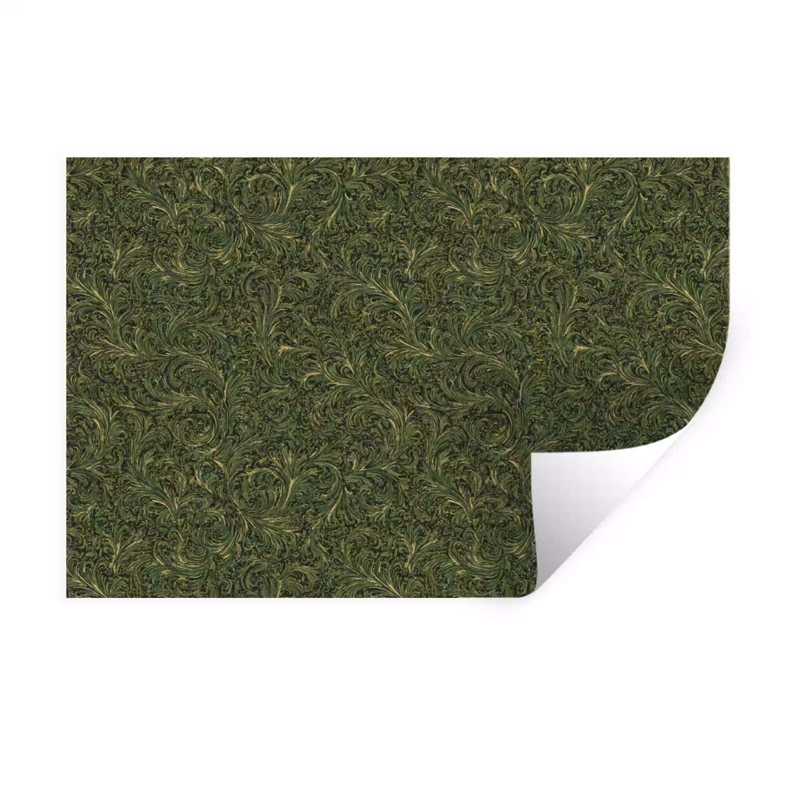Muursticker - Donker - Groen - Krullend - Botanisch — 1