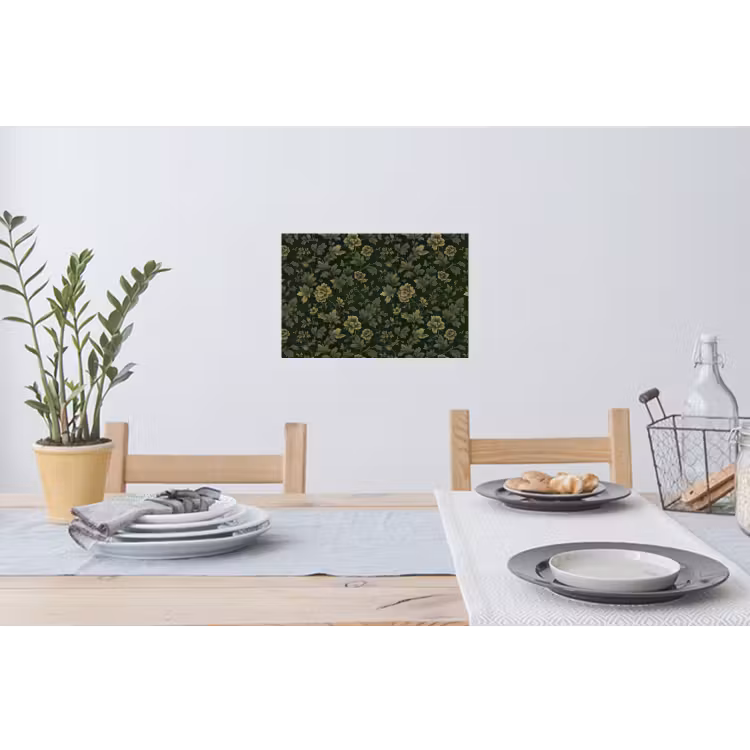 Muursticker - Donker - Groen - Goud - Botanisch — 3