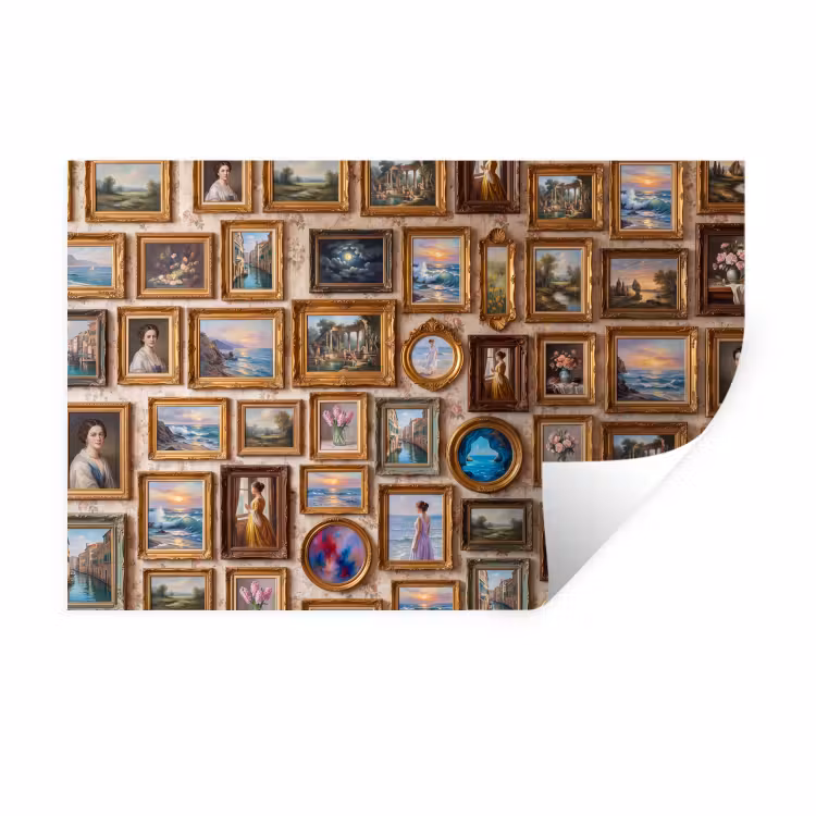 Muursticker - Interieur - Kunst - Collectie - Klassiek - Goud — 1