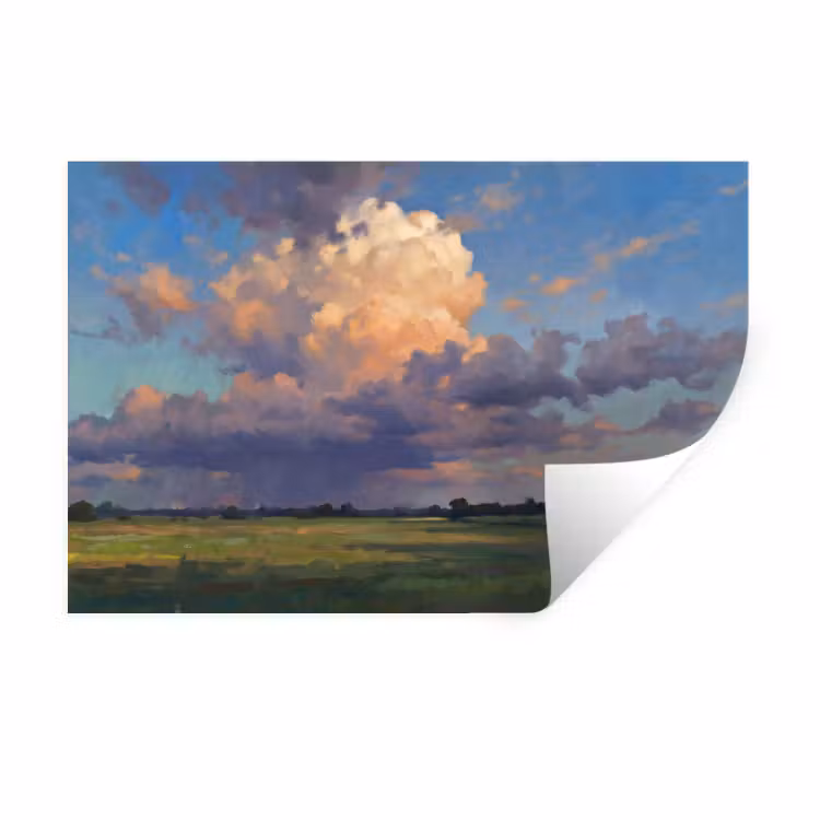 Muursticker - Lucht - Wolken - Landschap - Modern - Oranje — 1