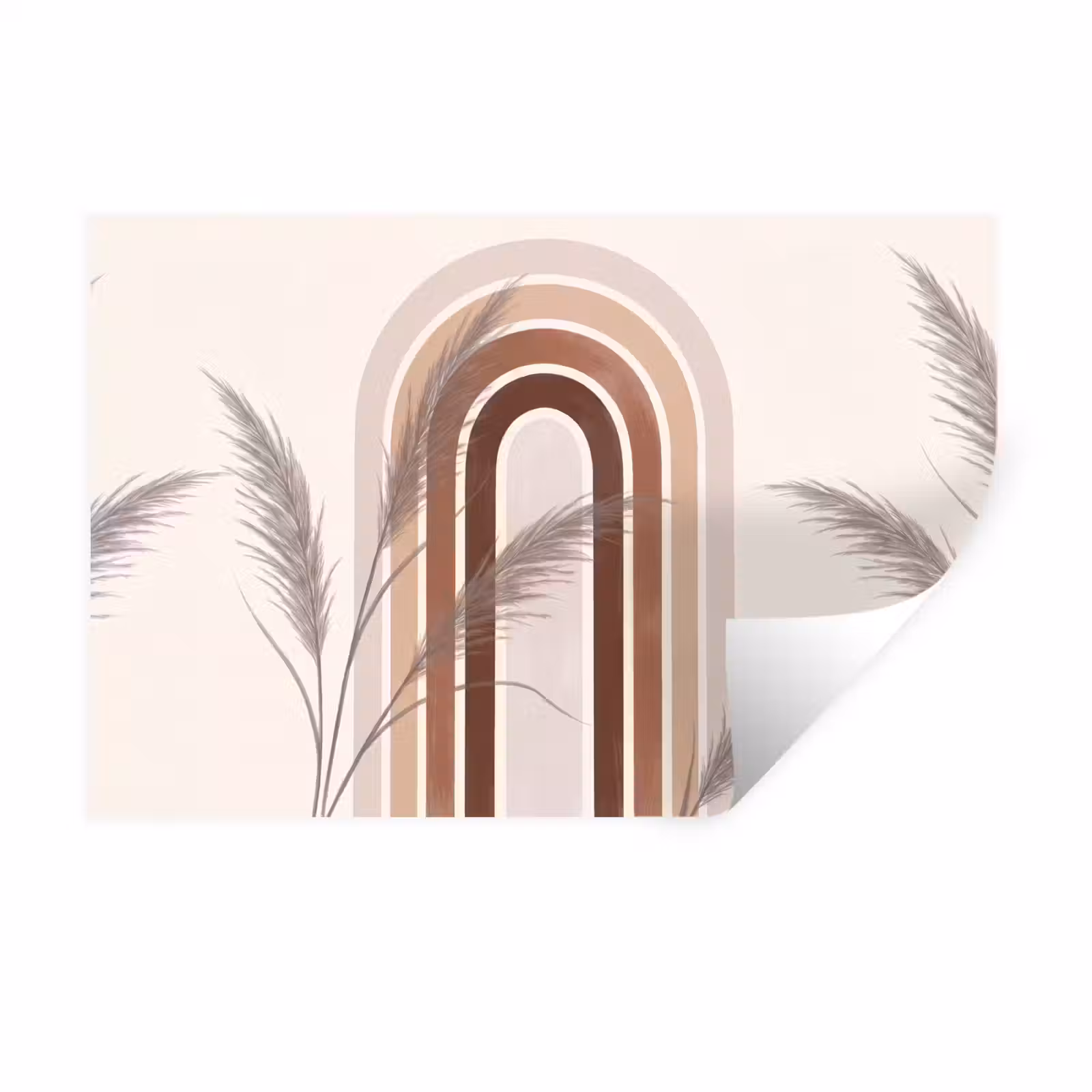 Muursticker - Abstract - Bogen - Plant - Boho - Beige — 1
