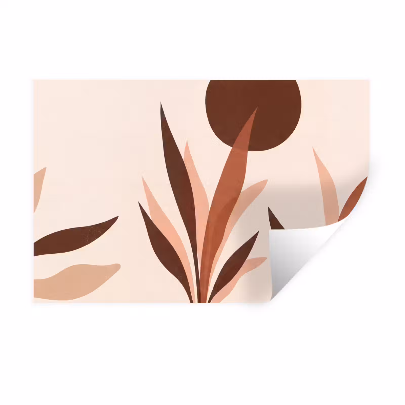 Muursticker - Planten - Abstract - Natuur - Bruin — 1