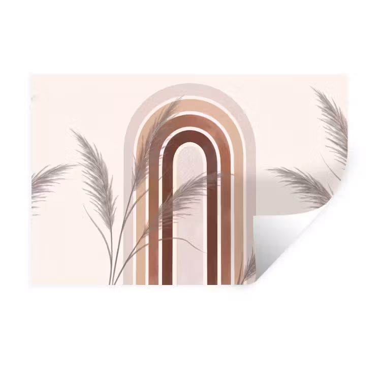 Muursticker - Abstract - Bogen - Plant - Boho - Beige — 1