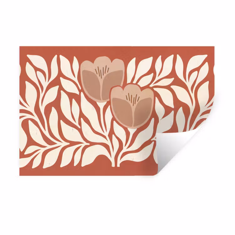Muursticker - Bloemen - Abstract - Modern - Beige - Natuur — 1