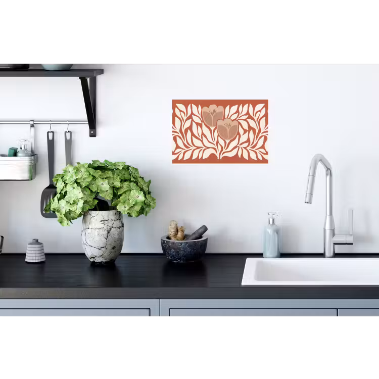 Muursticker - Bloemen - Abstract - Modern - Beige - Natuur — 2