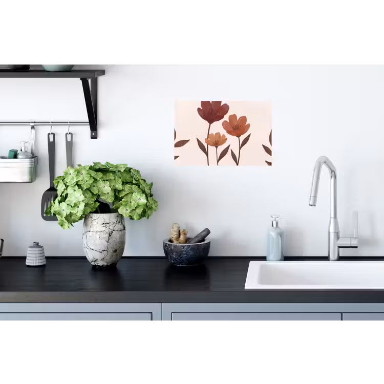 Muursticker - Bloemen - Abstract - Modern - Bruin - Decoratief — 2