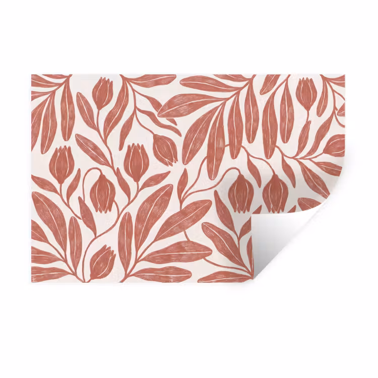 Muursticker - Bloemen - Patroon - Modern - Natuur - Bruin — 1