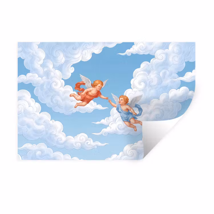 Muursticker - Engel - Vliegend - Klassiek - Blauw — 1