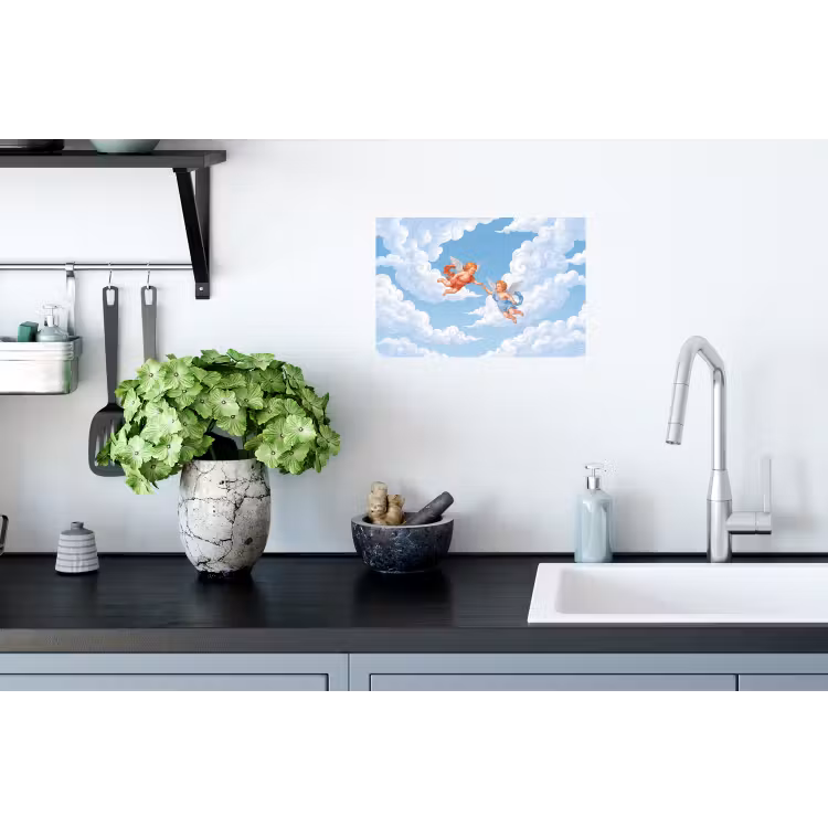 Muursticker - Engel - Vliegend - Klassiek - Blauw — 2
