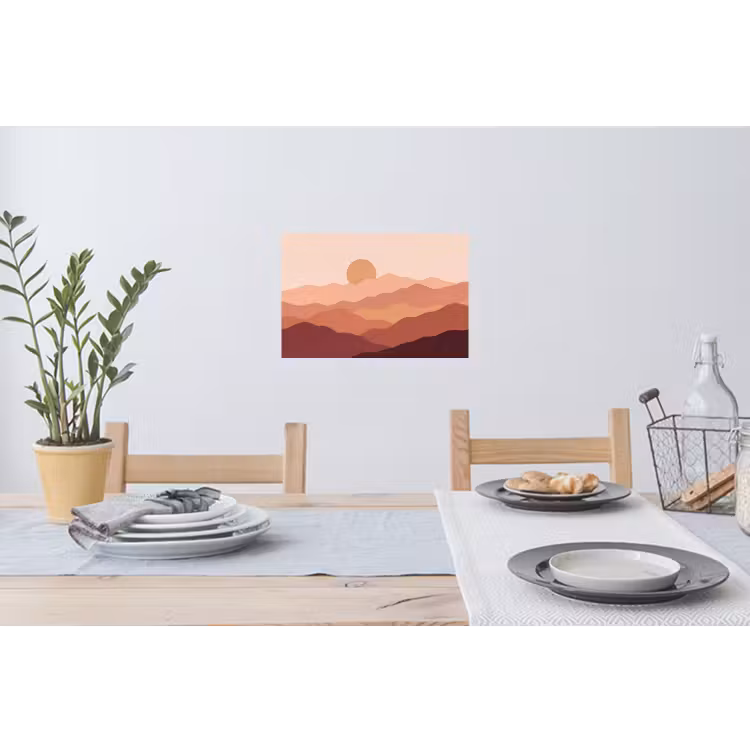 Muursticker - Natuur - Heuvels - Abstract - Modern - Oranje — 3